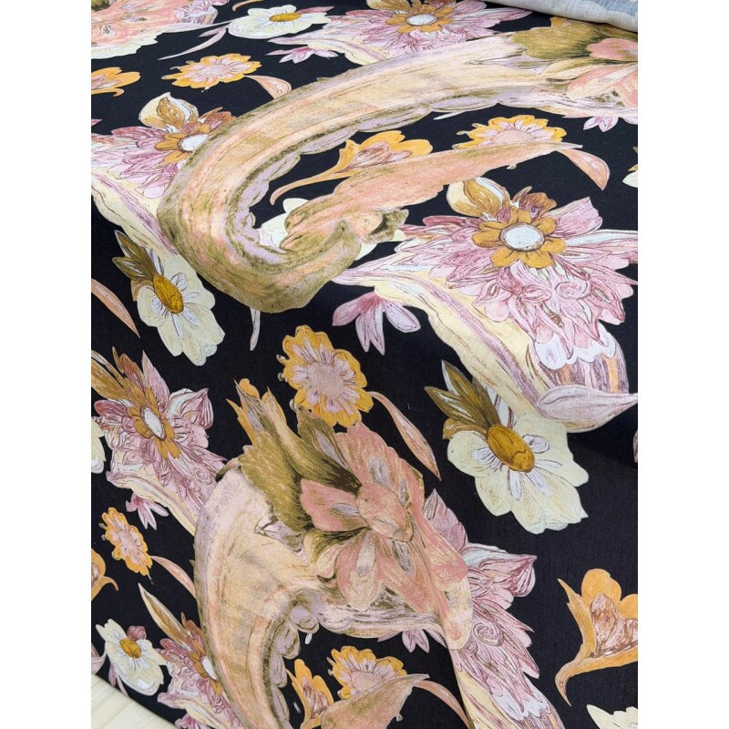 Linho Misto Paisley Fundo Escuro