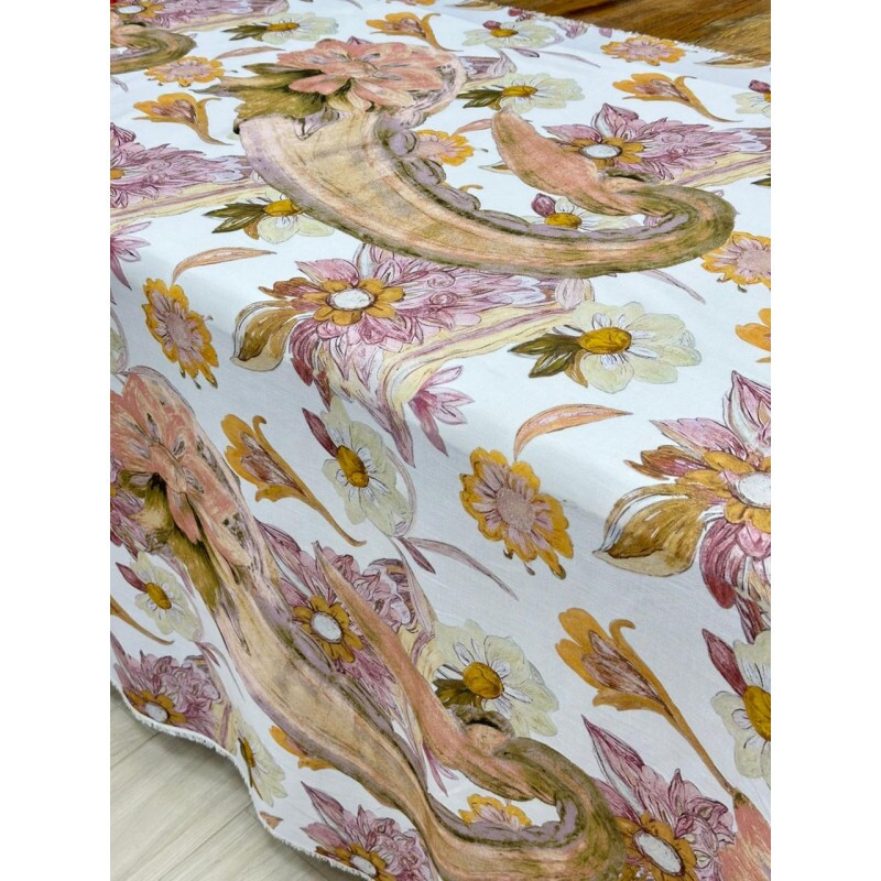 Linho Misto Paisley com Fundo Claro