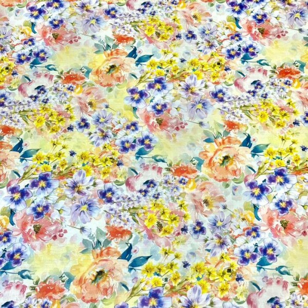 Linho Misto Floral Multicores