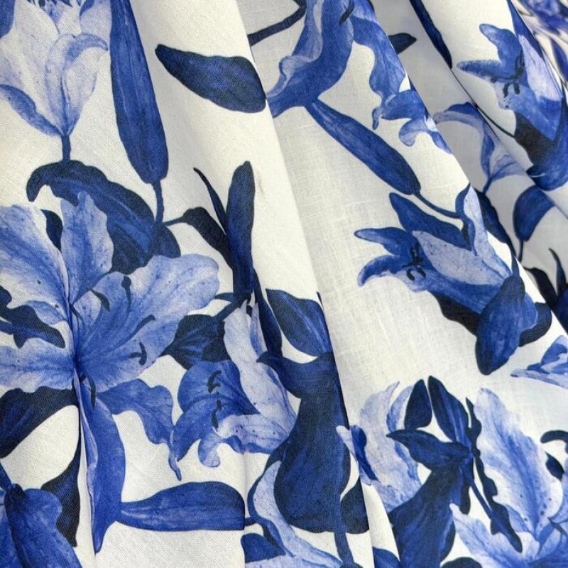 Linho Misto Lírios Azuis Linho Misto Lírios Azuis