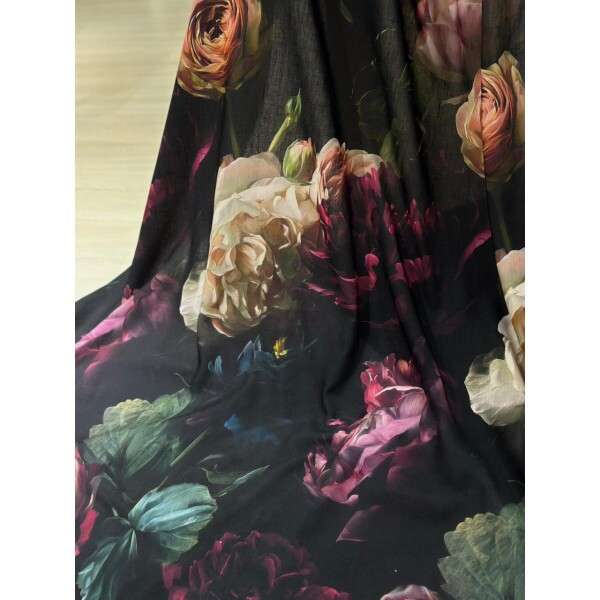 Linho Misto Peônias