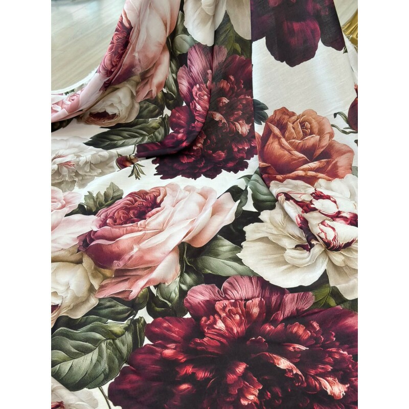 Linho Misto Flores Amplas Linho Misto Flores Amplas