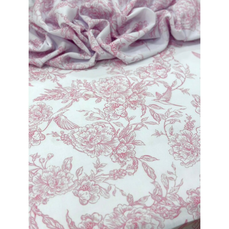 Linho Misto Floral Rosa Diory Verão 2027 Linho Misto Floral Rosa Diory Verão 2027