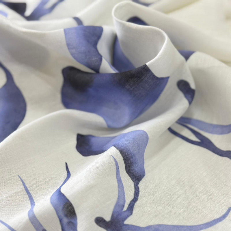 Linho Puro Algas Azuis