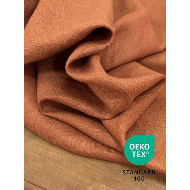 Linho puro Oeko Tex Terracota