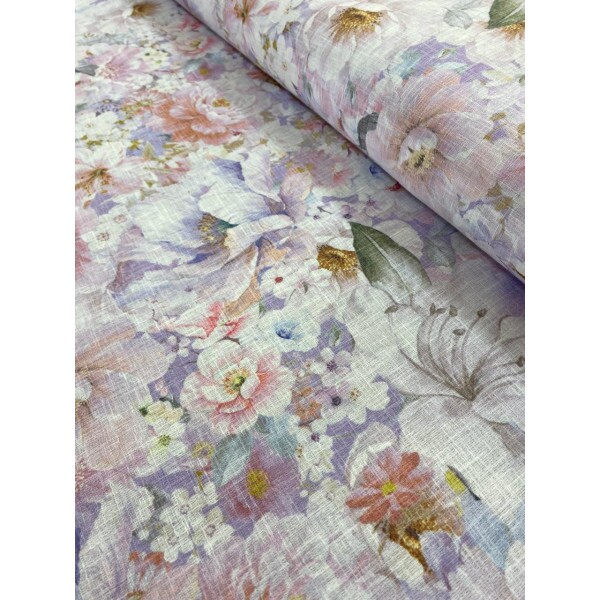 Algodão Indiano Lilás Floral