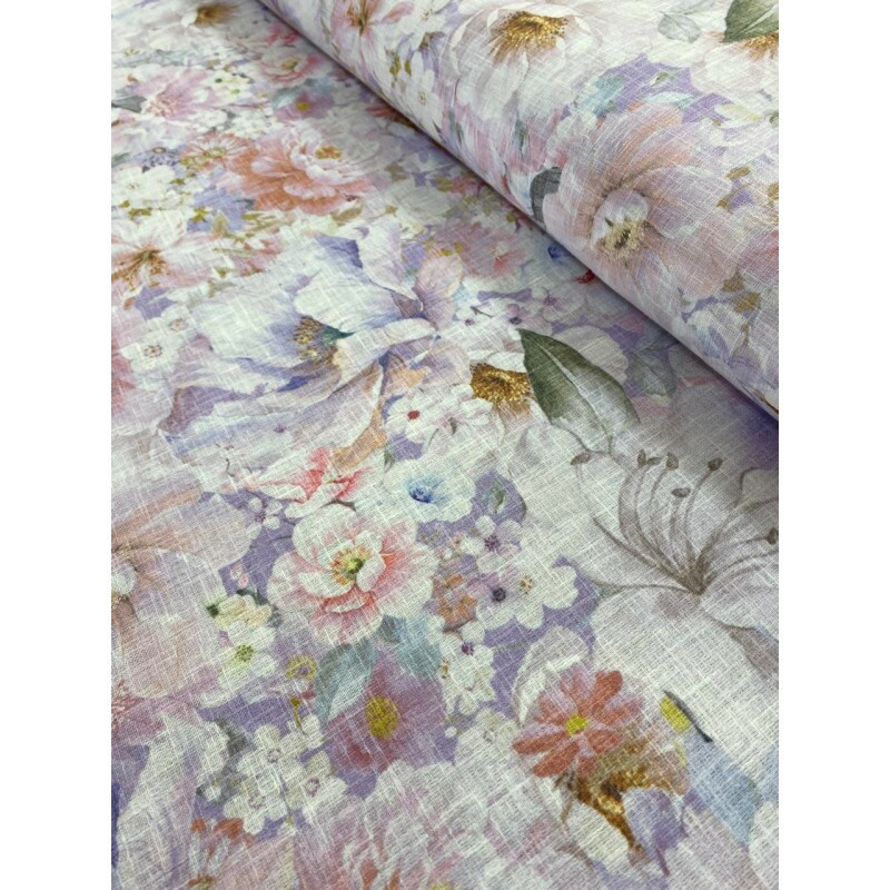 Algodão Indiano Lilás Floral