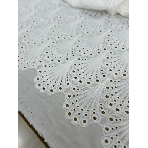 Laise 100% Algodão Bordado Off White 