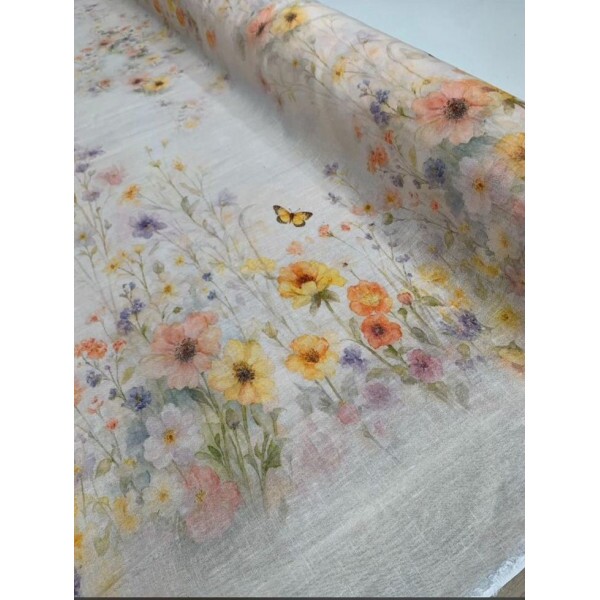 Linho Misto Floral Pré-Venda 