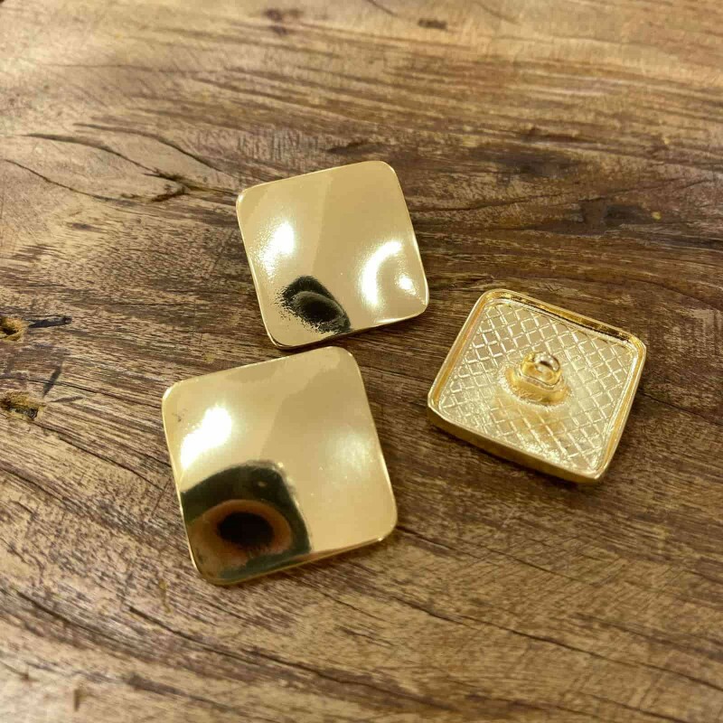 Botão Dourado Quadrado - 13485