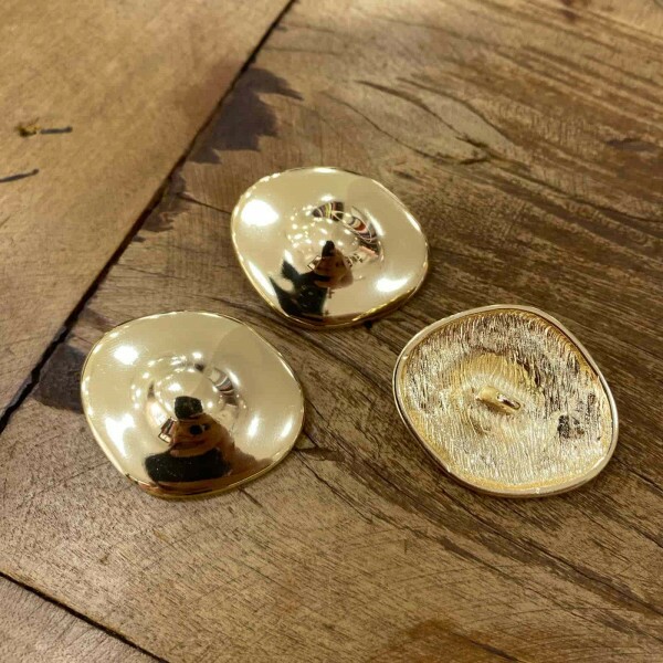 Botão Dourado Oval - 13487