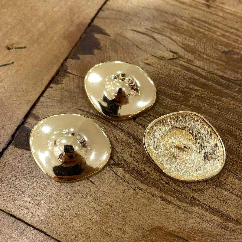Botão Dourado Oval - 13487