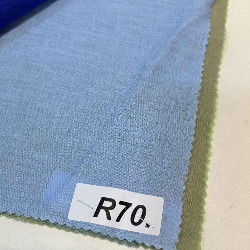 Cambraia de Linho Puro Azul Claro