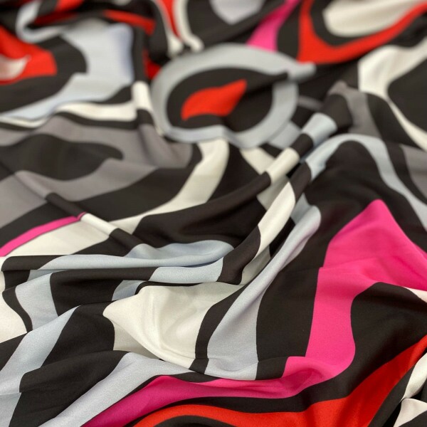 Cetim Gloss Pink e Vermelho Irregular