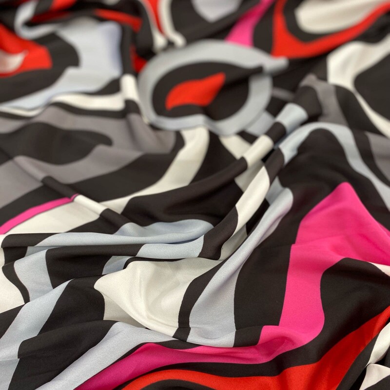 Cetim Gloss Pink e Vermelho Irregular