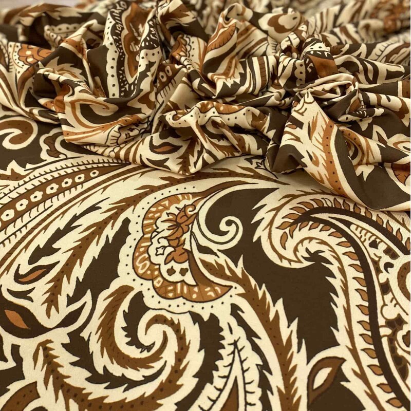 Malha Fluity Caramelo Paisley