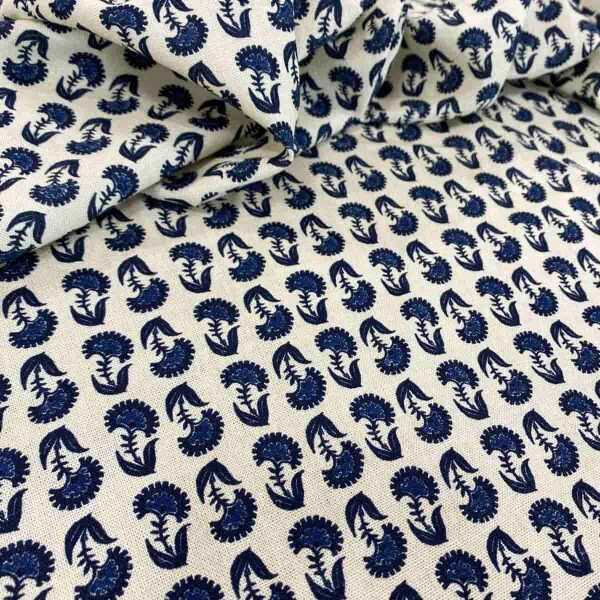Linho Misto Natural Liberty Azul