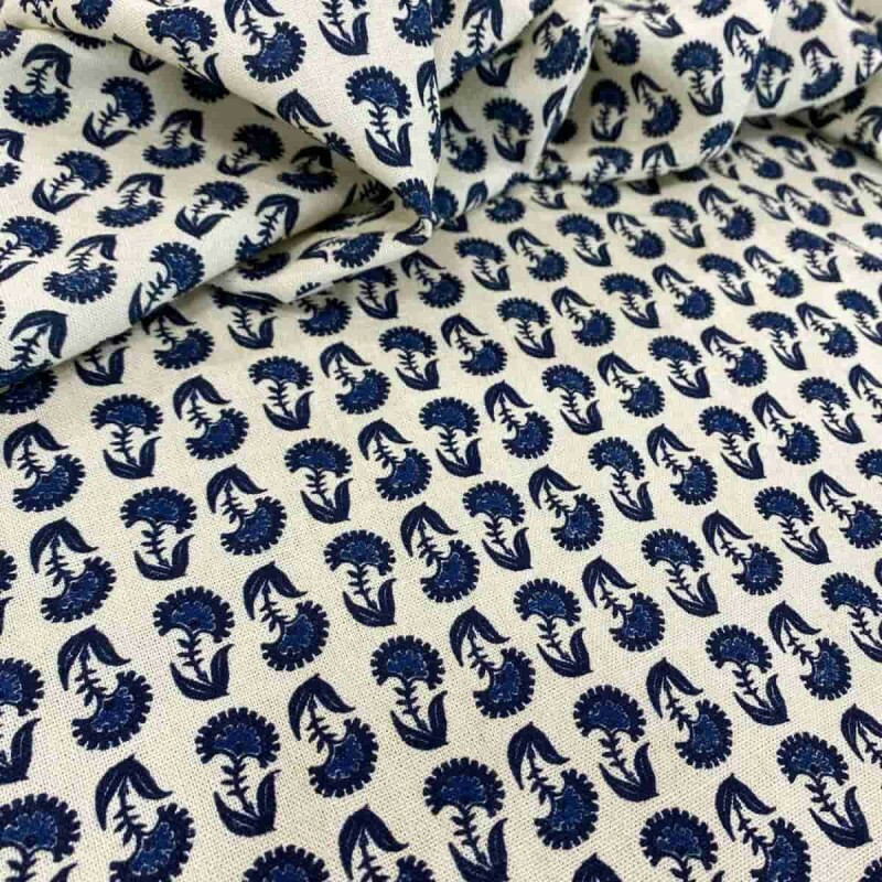 Linho Misto Natural Liberty Azul