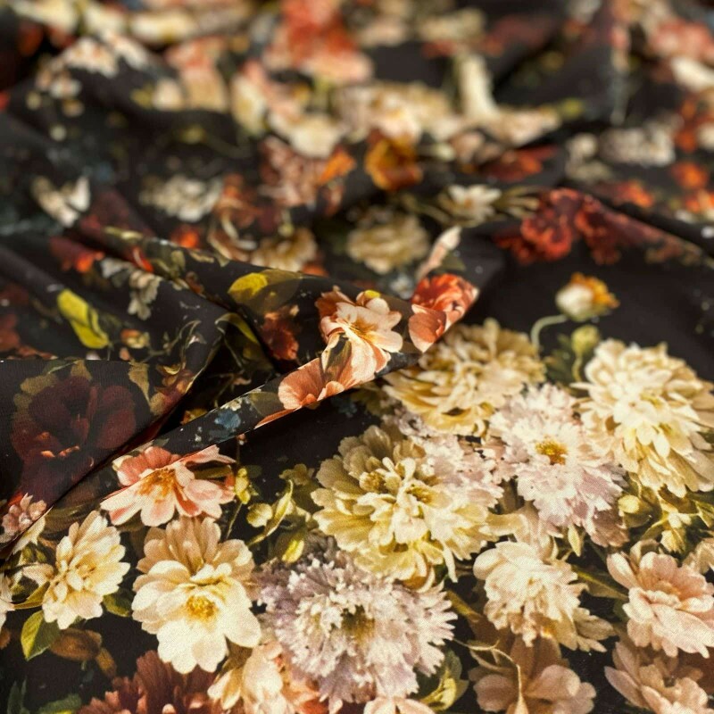 Musseline Black Floral