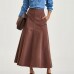 Saia Jeans Midi Marrom