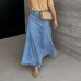 Saia Jeans Midi Azul 