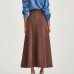 Saia Jeans Midi Marrom