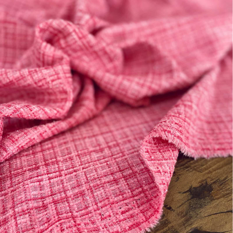 Tweed Rosa com Lurex 