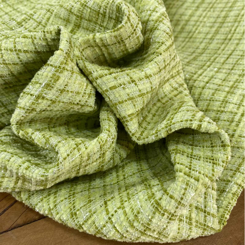Tweed Verde Pistache com Lurex 