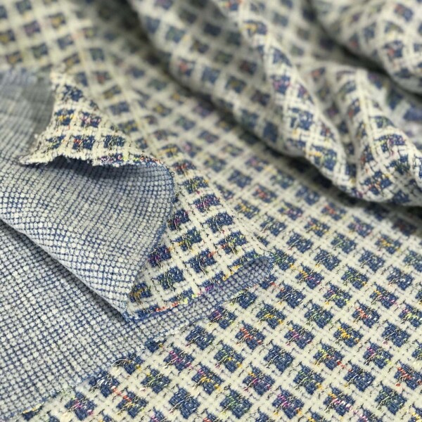 Tweed de Malha Azul com Lurex