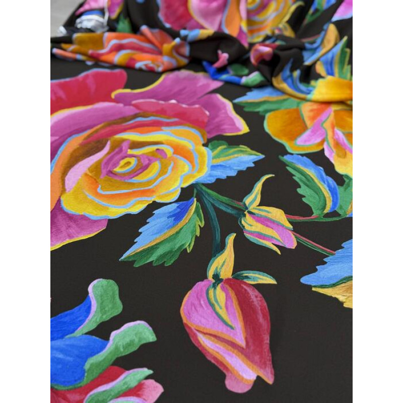 Viscose Marrom Floral