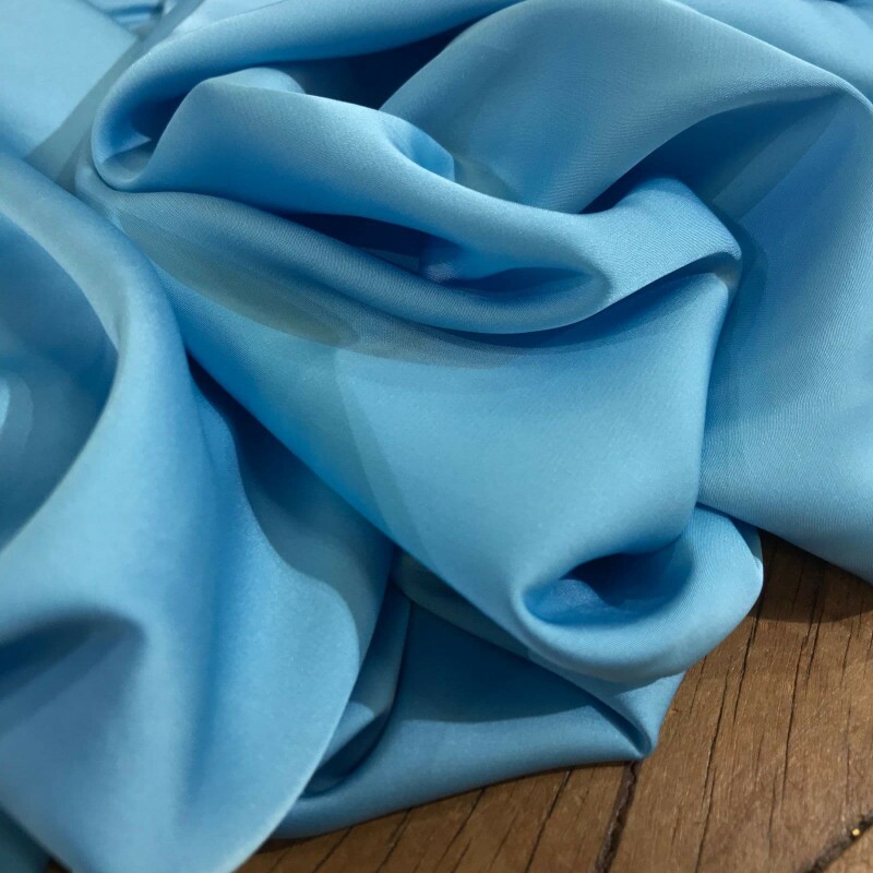 Cetim Gloss Liso Azul Bebê