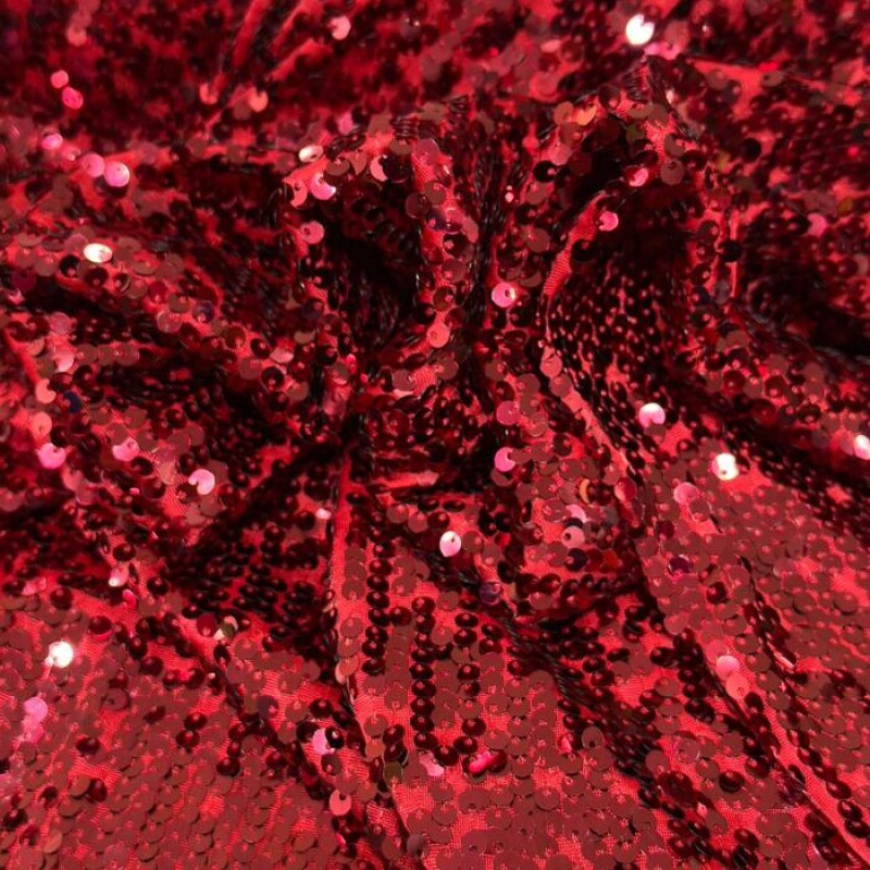 Paetê em Malha Vermelho