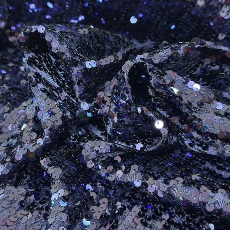 Paetê em Malha Azul