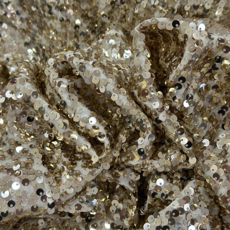 Paetê em Malha Dourado