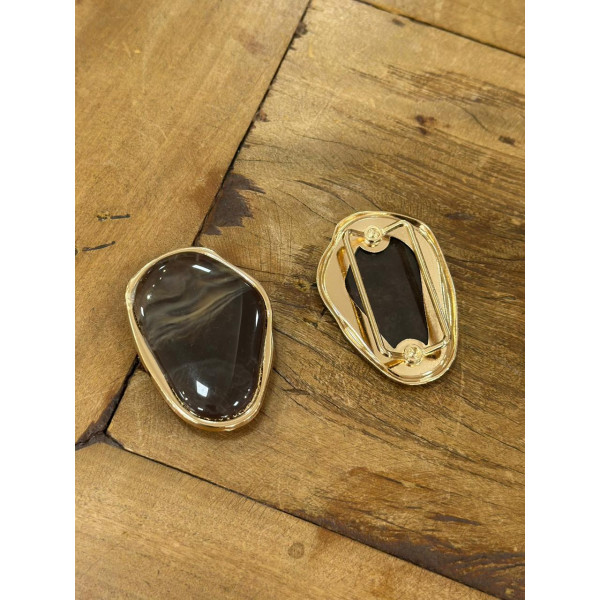 Passante 13913 Dourado com Pedra Mescla Escuro