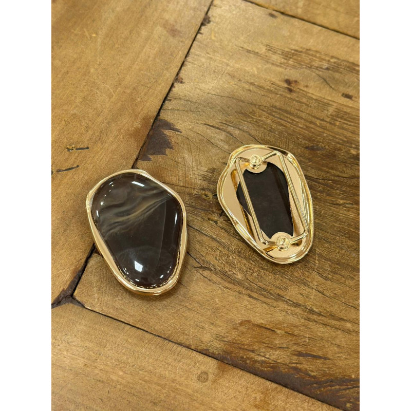 Passante 13913 Dourado com Pedra Mescla Escuro