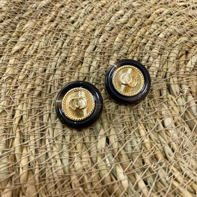 Botão Chanel Marrom Mescla Maior - 13001