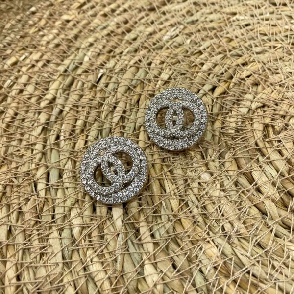 Botão Chanel Prata com Strass Maior - 11383