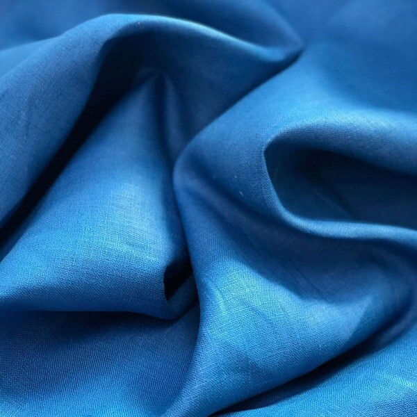 Linho puro Italiano Liso Azul