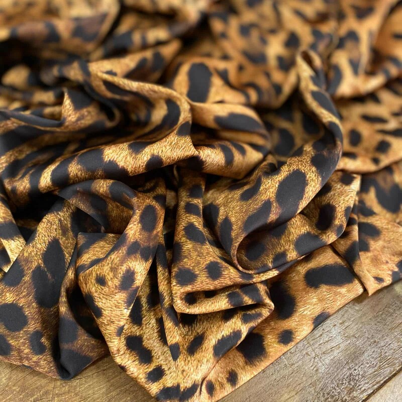 Cetim Gloss Animal Print Gold