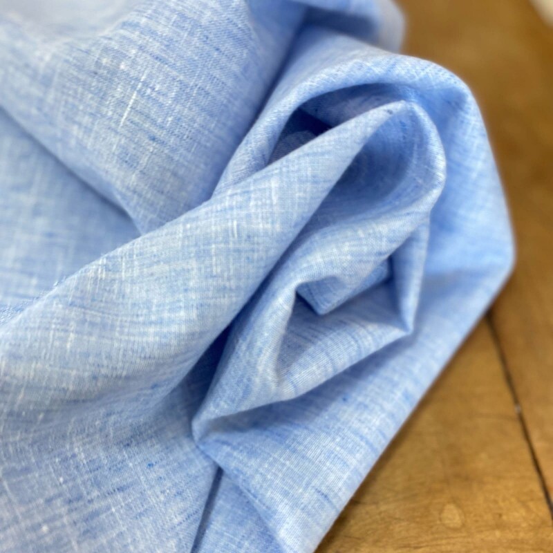 Linen Jaipur Liso Azul Mescla