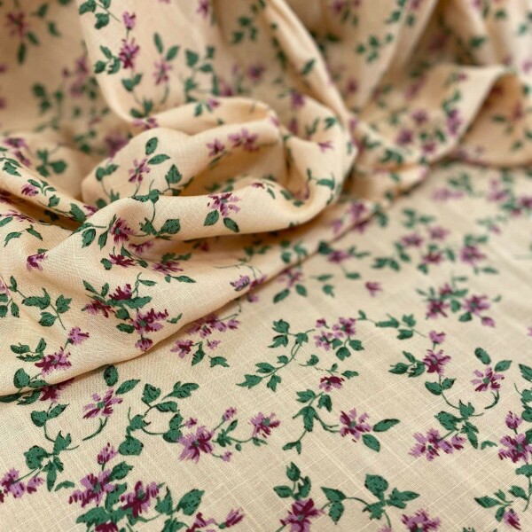 Viscolinho Bege Liberty Rosa
