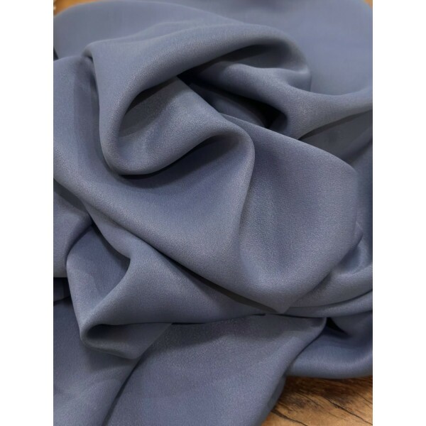 Crepe Patou de Acetato Azul Aço