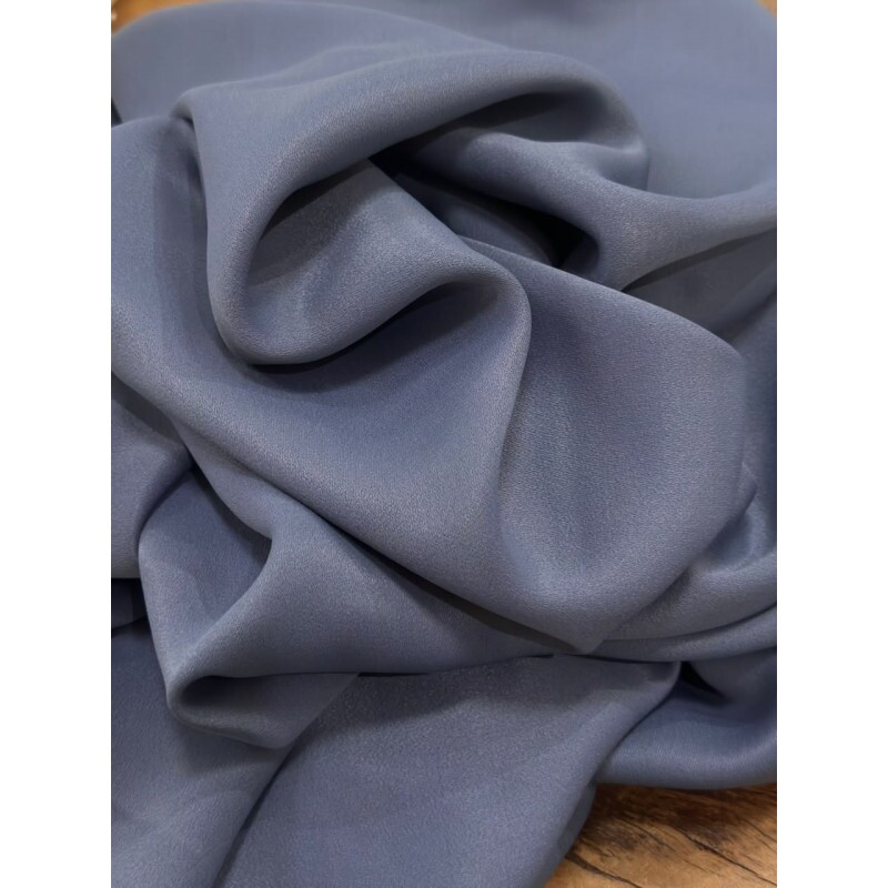 Crepe Patou de Acetato Azul Aço