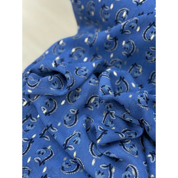 Chiffon Toque de Seda Azul 