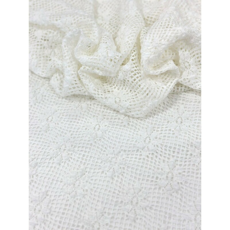 Tricot Rendado Floral Off White Tricot Rendado Floral Off White