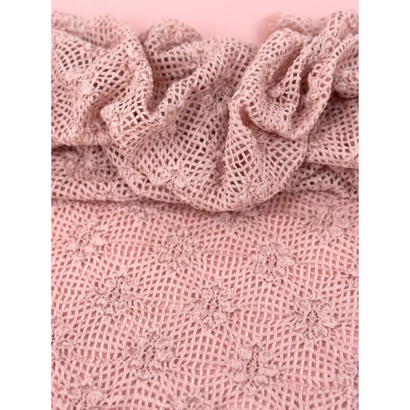 Tricot Rendado Floral Rosa Tricot Rendado Floral Rosa