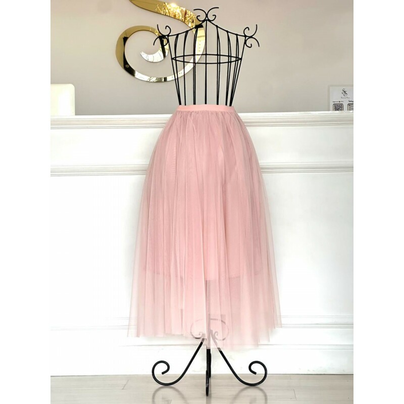 Saia Midi de Tule Rosa Saia Midi de Tule Rosa
