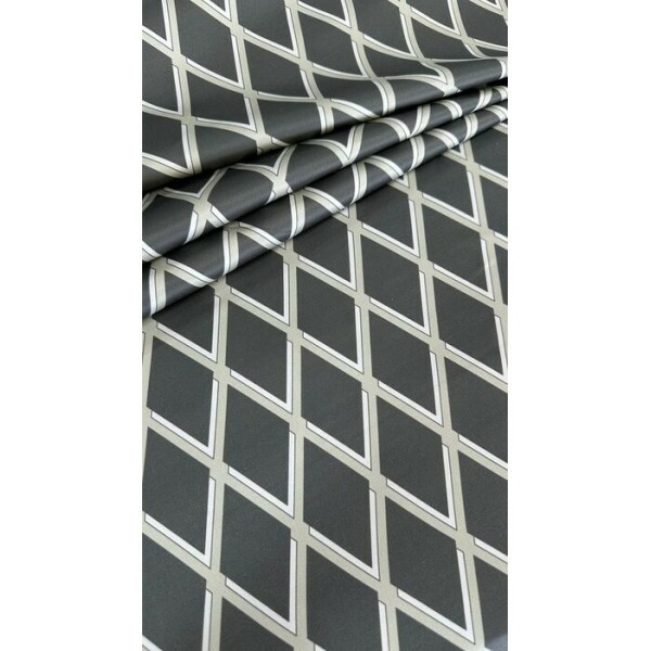 Sarja Italiana Acetinada Cinza Estampada 