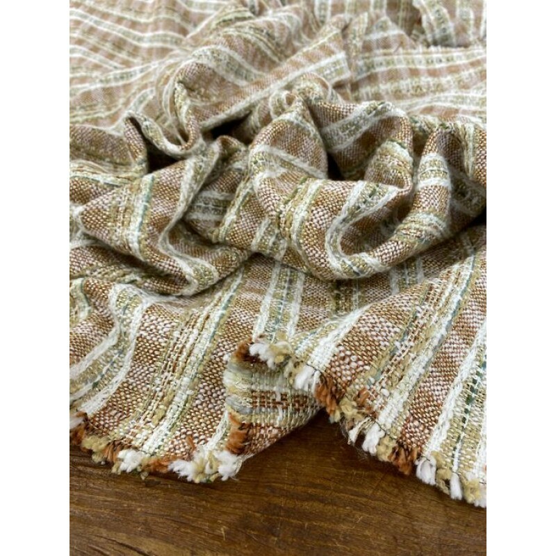 Tweed Indiano Caramelo com Lurex Bordado